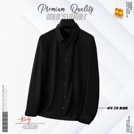 Premium Microstitch Shirt Black Color