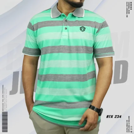 Premium Quality Striped Polo Shirt: ATX 234 (Pest)