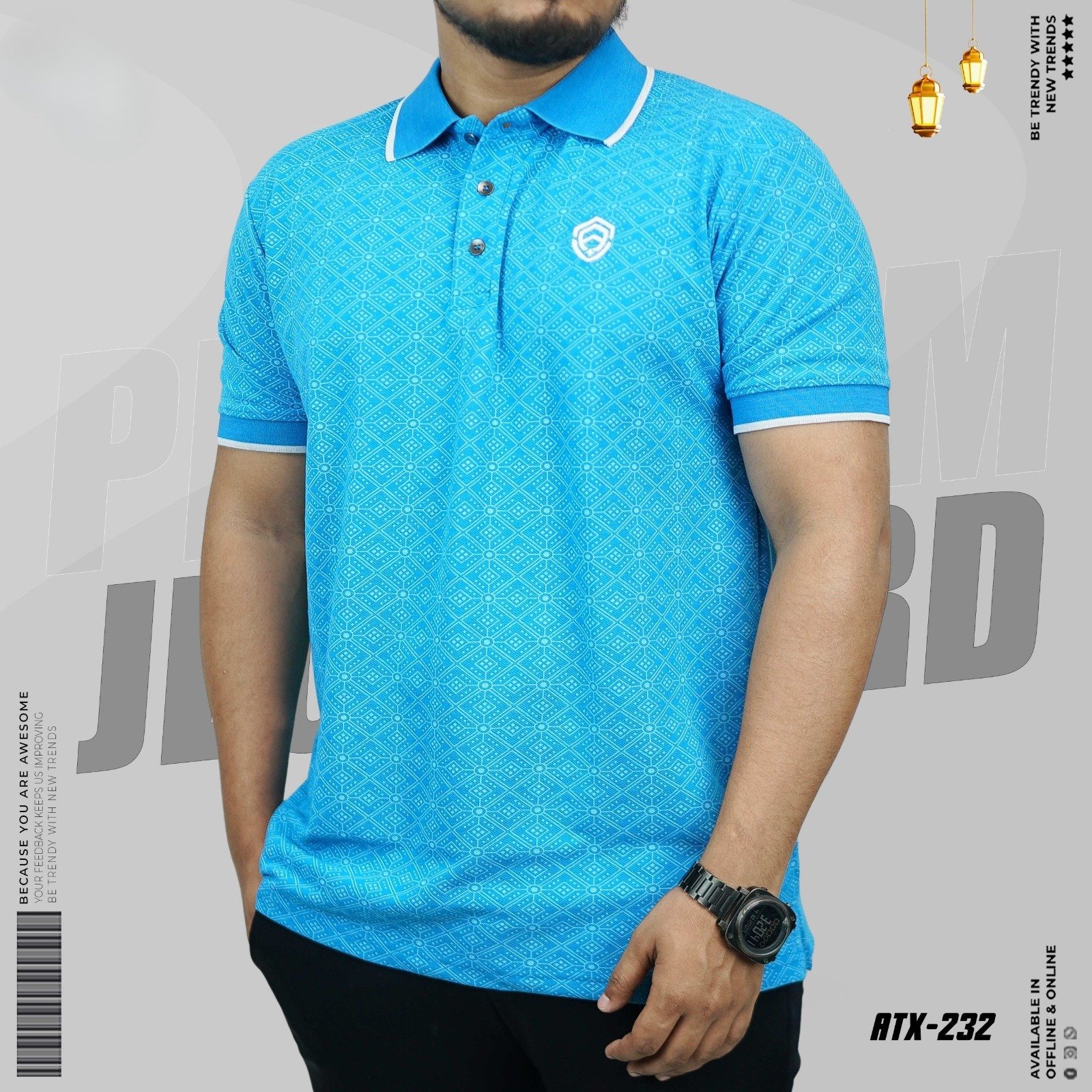 IMG-20260312-WA0013.jpg Premium All Over Polo Shirt - Royal Blue Color - Image 1